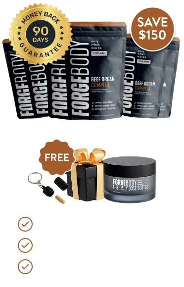 3 Month Supply - Beef Organ Complex 6 Pouches | SUB - (FREE: Daily dose bottle, On the go pill case, Mystery gift)